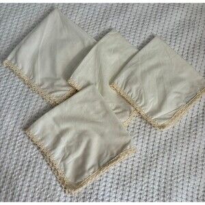 Vintage Dorothy’s Ruffled Originals Napkins Set of 4 Lace trim ivory